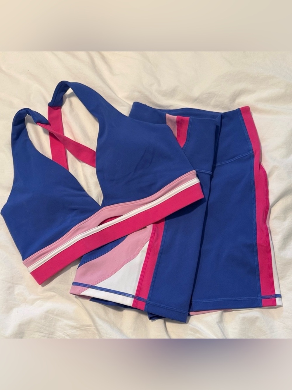 Women’s Blue & Pink Athletic Shorts - Performance Activewear
